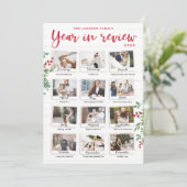Year in Review Christmas Card Monthly Photos Kaart (Staand voorkant)
