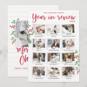 Year in Review Christmas Card Monthly Photos Kaart (Voorkant / Achterkant)