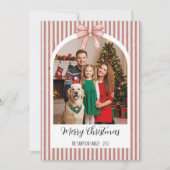 Year in Review Christmas with Arch Photo & Red Bow Feestdagenkaart (Voorkant)