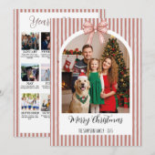 Year in Review Christmas with Arch Photo & Red Bow Feestdagenkaart (Voorkant / Achterkant)