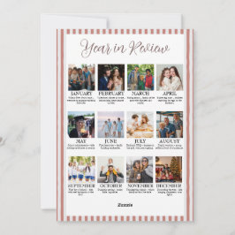 Year in Review Christmas with Arch Photo & Red Bow Feestdagenkaart