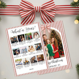 Year in Review Christmas with Arch Photo & Red Bow Feestdagenkaart