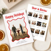 Year in Review Family Pet Photo Collage Christmas Feestdagenkaart