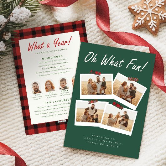 Year in Review Family Photo Collage Christmas Feestdagenkaart