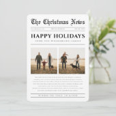 Year In Review Newspaper Photo Christmas Collage Feestdagenkaart (Staand voorkant)