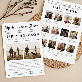 Year In Review Newspaper Photo Christmas Collage Feestdagenkaart
