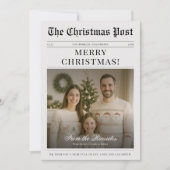 Year in Review | Vintage Newspaper Christmas Feestdagenkaart (Voorkant)