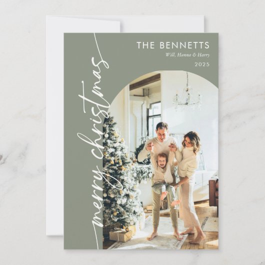 Year In Review What A Year Merry Christmas Photo Feestdagenkaart (Voorkant)