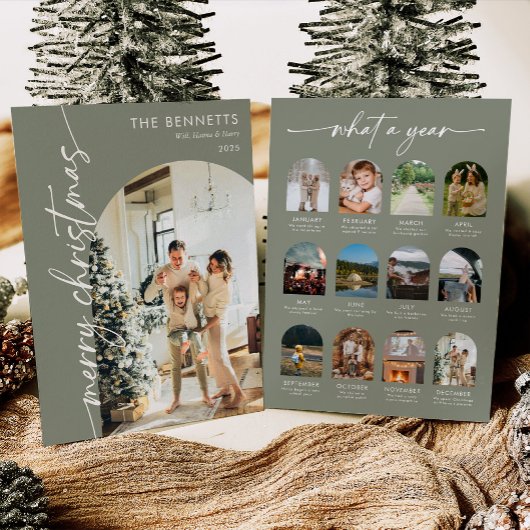 Year In Review What A Year Merry Christmas Photo Feestdagenkaart