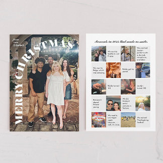 Year in Review What a Year Photo Collage Christmas Feestdagenkaart