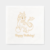 Year of Dragon Birthday Folie Servetten (Voorkant)