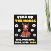 Year Of Horse Cute Zodiac Animal 2026 Design  Kaart (Voorkant)