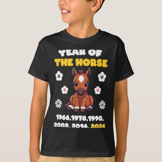 Year Of Horse Cute Zodiac Animal 2026 Design  T-shirt (Voorkant)