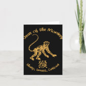 Year Of Monkey Traits Chinese Zodiac Chinese New Y Kaart (Voorkant)
