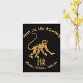Year Of Monkey Traits Chinese Zodiac Chinese New Y Kaart (Gele Bloem)