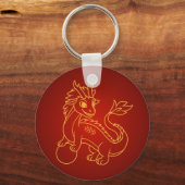 Year of the Dragon 2024 Chinese Zodiac Sleutelhanger (Achterkant)