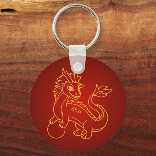 Year of the Dragon 2024 Chinese Zodiac Sleutelhanger (Voorkant)