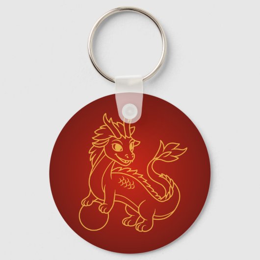 Year of the Dragon 2024 Chinese Zodiac Sleutelhanger (Achterkant)