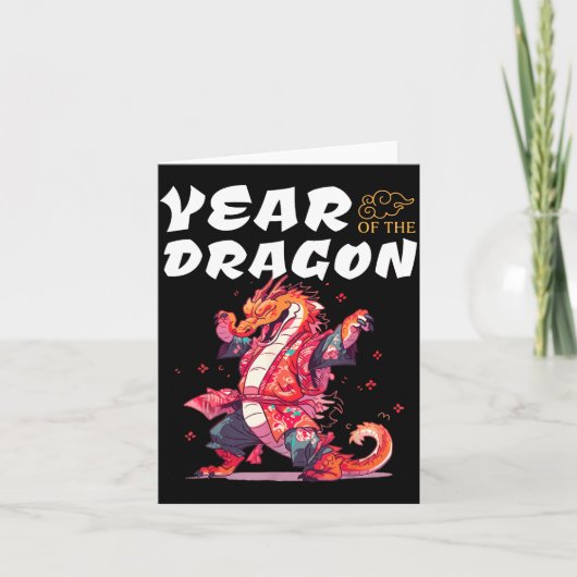 Year Of The Dragon Funny Dragons Chinese Zodiac Si Kaart (Voorkant)