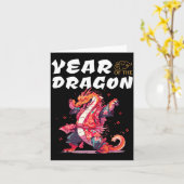 Year Of The Dragon Funny Dragons Chinese Zodiac Si Kaart (Gele Bloem)