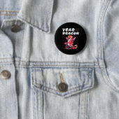 Year Of The Dragon Funny Dragons Chinese Zodiac Si Ronde Button 5,7 Cm (In situ)