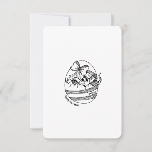 Year of the Dragon, Happy New Year, Cute Flat Card (Voorkant)