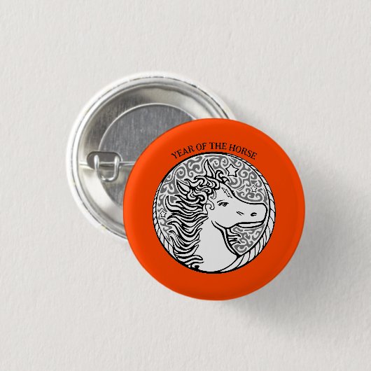 Year of the Fiery Horse Button (Voorkant /achterkant)