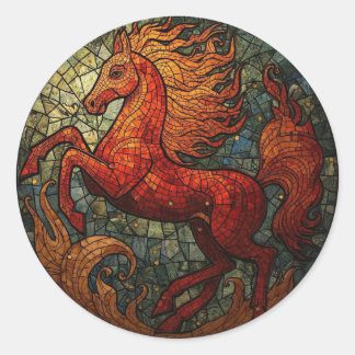 Year of the Fire Horse 2026 Majestic Chinese Zod Ronde Sticker