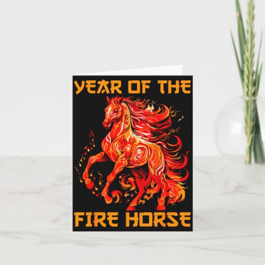 Year Of The Fire Horse Happy Chinese Lunar New Yea Kaart (Voorkant)