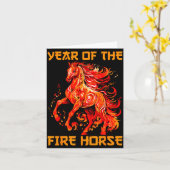 Year Of The Fire Horse Happy Chinese Lunar New Yea Kaart (Gele Bloem)