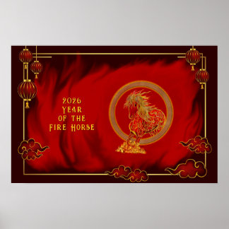Year of the Fire Horse , Happy Lunar New Year Poster