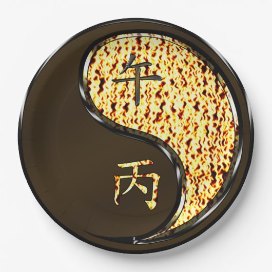 Year of the Fire Horse Papieren Bordje (Voorkant)