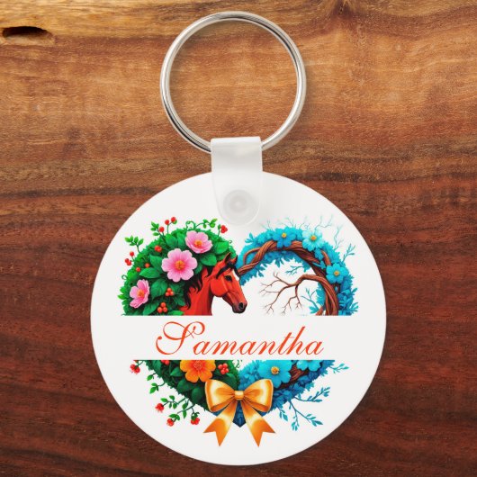 Year of the horse 2026 and Your name Sleutelhanger (Achterkant)