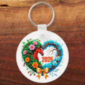 Year of the horse 2026 and Your name Sleutelhanger (Voorkant)
