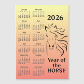 Year of the Horse 2026 Calendar Magnetic Card (Voorkant)
