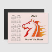 Year of the Horse 2026 Calendar Magnetic Card (Voorkant / Achterkant)