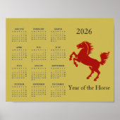 Year of the Horse 2026 Calendar Poster (Voorkant)