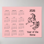 Year of the Horse 2026 Calendar Poster (Voorkant)