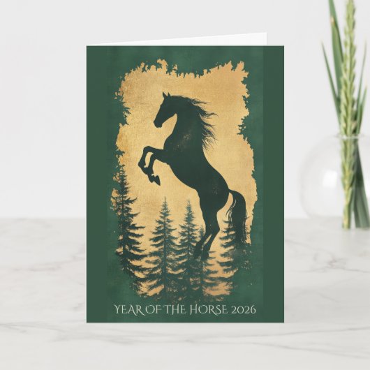 Year of the Horse 2026 Card Feestdagen Kaart (Voorkant)