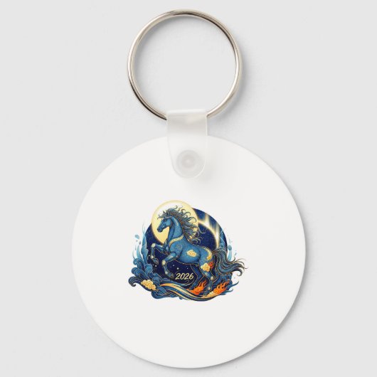 Year Of The Horse 2026 Chinese Lunar Zodiac Appare Sleutelhanger (Voorkant)