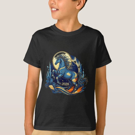 Year Of The Horse 2026 Chinese Lunar Zodiac Appare T-shirt (Voorkant)