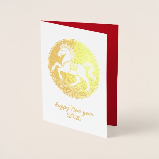 Year of the Horse 2026 Chinese New Year Folie Kaarten (Voorkant)