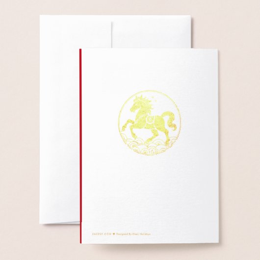 Year of the Horse 2026 Chinese New Year  Folie Kaarten (Met envelop)
