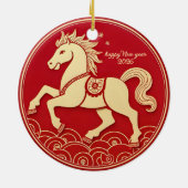 Year of the Horse 2026 Chinese New Year  Keramisch Ornament (Achterkant)