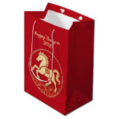 Year of the Horse 2026 Chinese New Year  Medium Cadeauzakje (Voorkant Gekanteld)