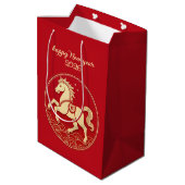 Year of the Horse 2026 Chinese New Year  Medium Cadeauzakje (Achterkant Gekanteld)