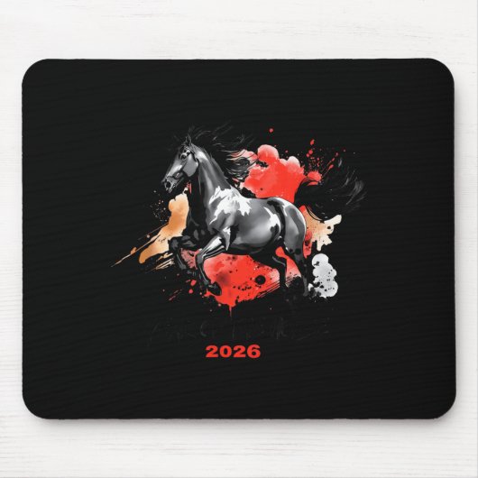 Year Of The Horse 2026 Chinese New Year  Muismat (Voorkant)