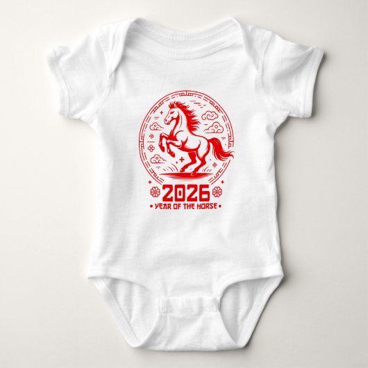 Year Of The Horse 2026 - Chinese New Year Romper (Voorkant)