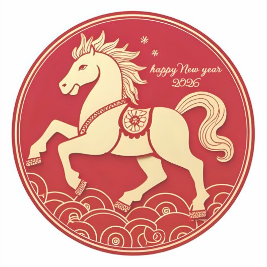 Year of the Horse 2026 Chinese New Year  Sticker (Voorkant)