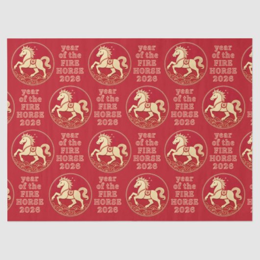 Year of the Horse 2026 Chinese New Year  Tissuepapier (Voorkant)